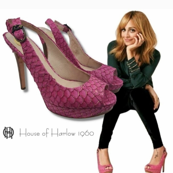 House Of Harlow 1960 Nadia Fish Scales Pink Shoes - Picture 4 of 11